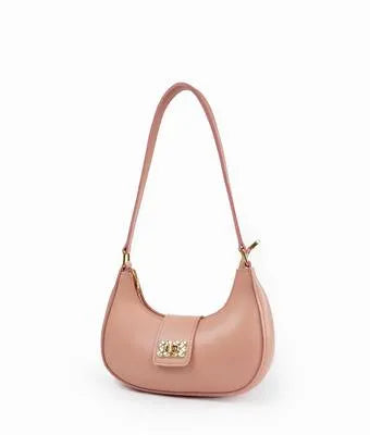 PU Leather Plain Shoulder Bag
