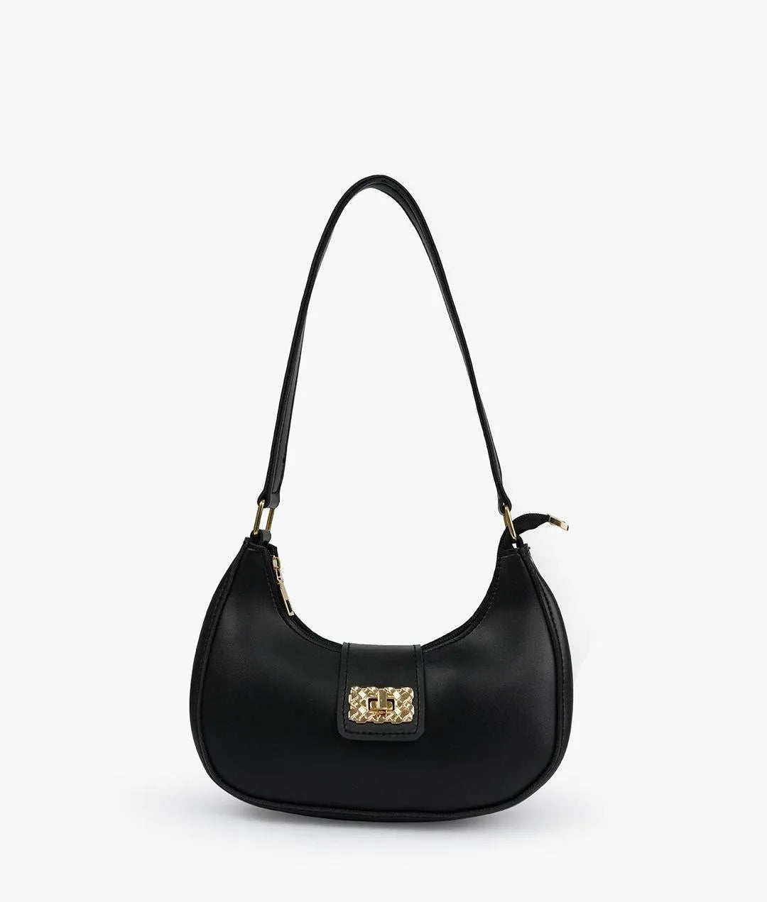 PU Leather Plain Shoulder Bag