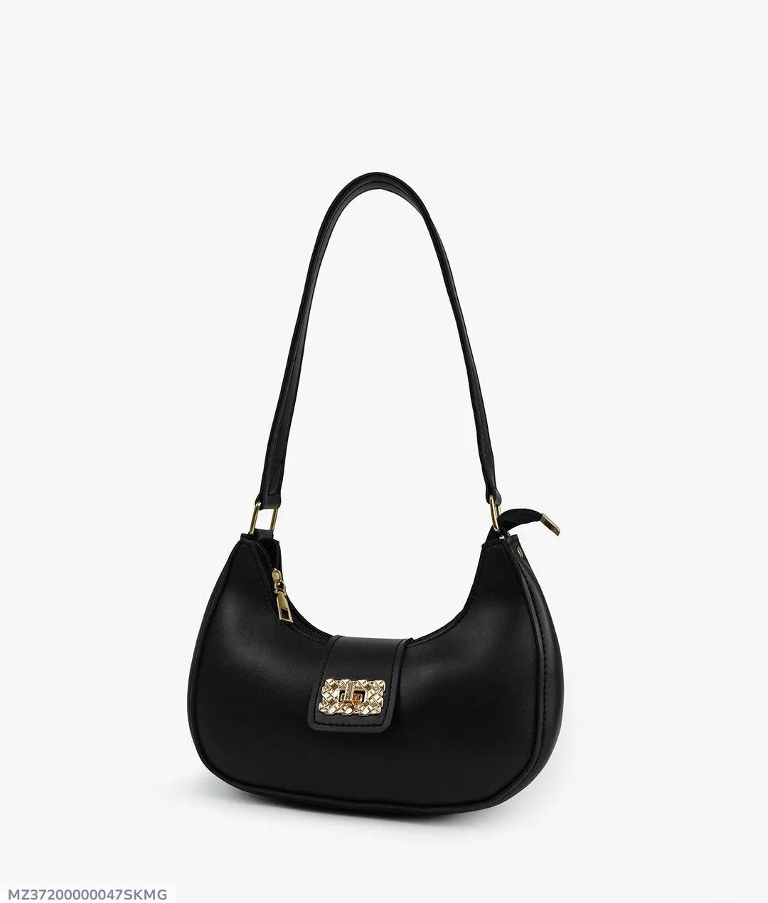 PU Leather Plain Shoulder Bag