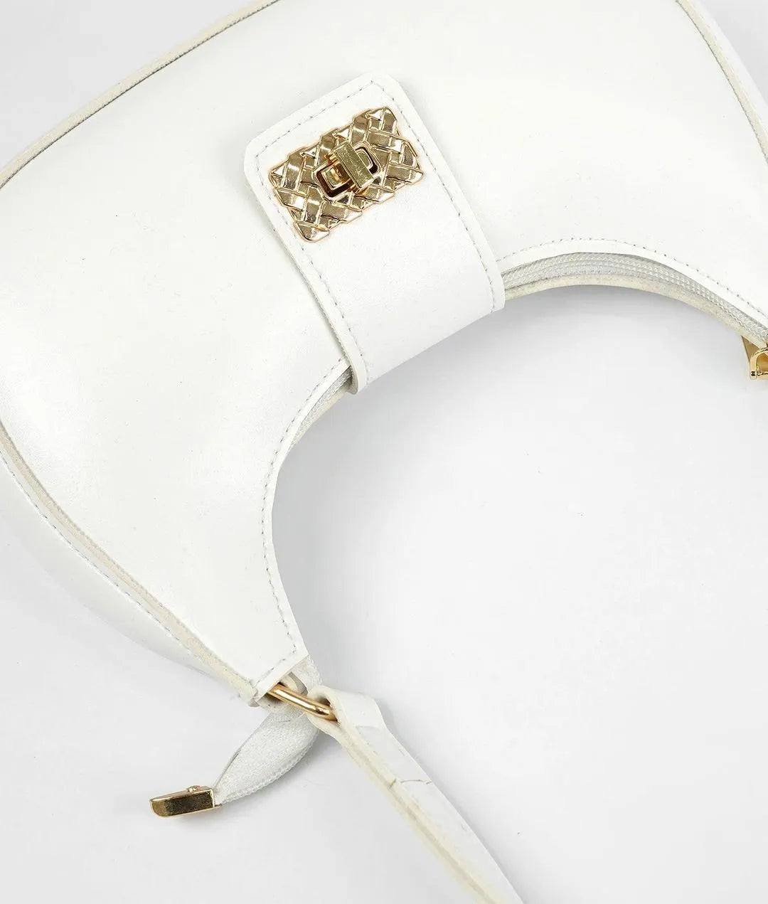 PU Leather Plain Shoulder Bag